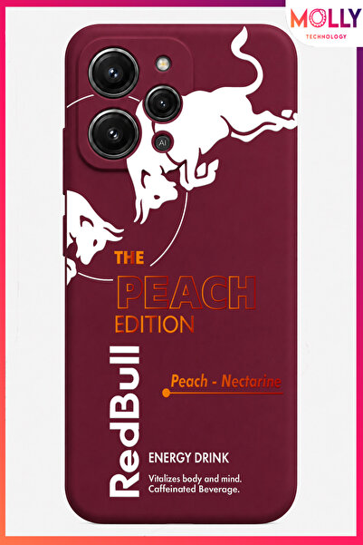 Molly REDMİ 12 İçin Vişne The Peach Edition Desenli İçi Kadife Silikon Kılıf