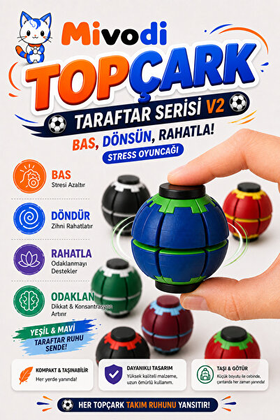 Mivodi Hobinin 3 Boyutlu Hali Topçark V2 — Bas, Dönsün, Rahatla! Stress Oyunc...