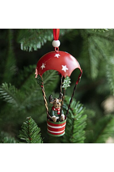 Rao Figurina pentru Brad de Craciun, Model Ren in Balon cu Aer Cald, Ornament...