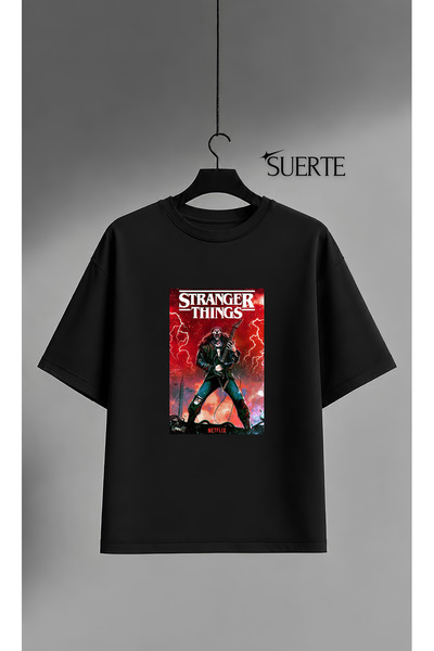 Grafftee Clothing Stranger Things Eddie Munson Design Unisex Oversize High Pr...