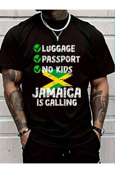 21JNRY % Cotton Jamaican Travel Vacation Outfit To Jamaica Jamaica-Shirt Casu...