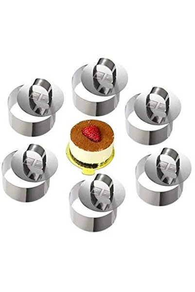 STARSTAR Cake mold - Stainless steel - Pastry ring - 8cm - Pack of 6 - Dishwa...