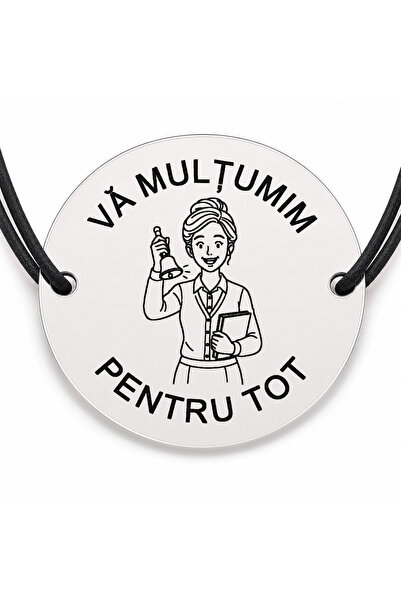 Simoshop Brățară argint 925 cu bănuț gravat doamna învățătoare cu clopoțelul,...