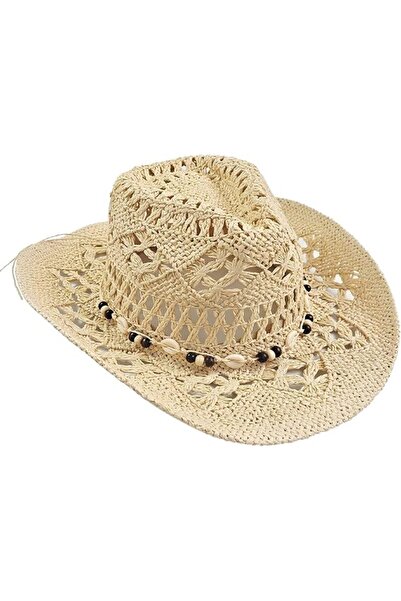 STARSTAR Women's straw hats, cowboy hats with decorative straps, wide-brimmed...