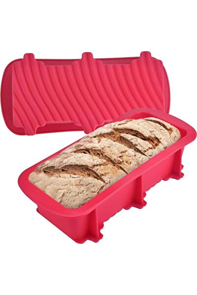 STARSTAR Red Silicone Cake Mold Oven Safe -30°C to 230°C Bread Brownie Toast ...