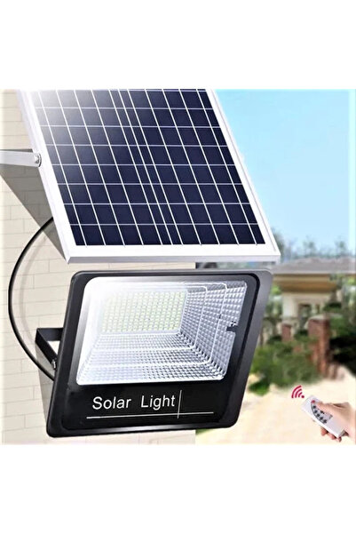 Generic Proiector solar LED 200W, cu telecomandă, senzor de amurg, panou sola...