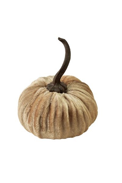 MONDEX Figurină dovleac din catifea Mave 13x13x7/14cm portocaliu 1 buc.