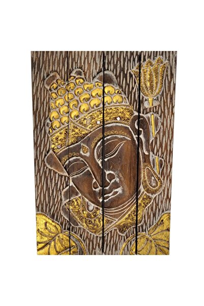 Generic Brand Panou decorativ din lemn sculptat ce ilustreaza chipul lui Budd...