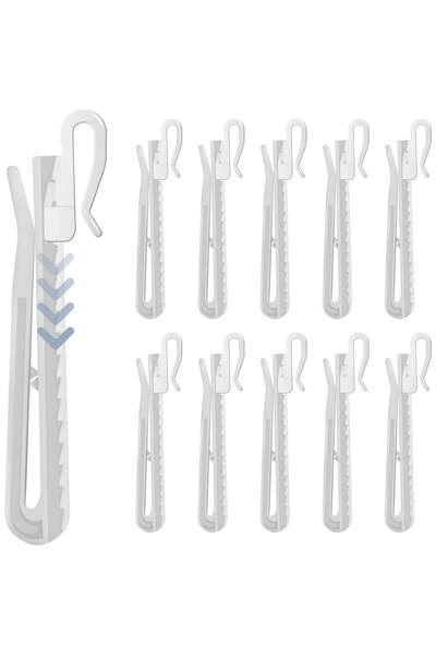 STARSTAR 100 plastic curtain hooks, adjustable pleat hooks, ratchet-type plea...