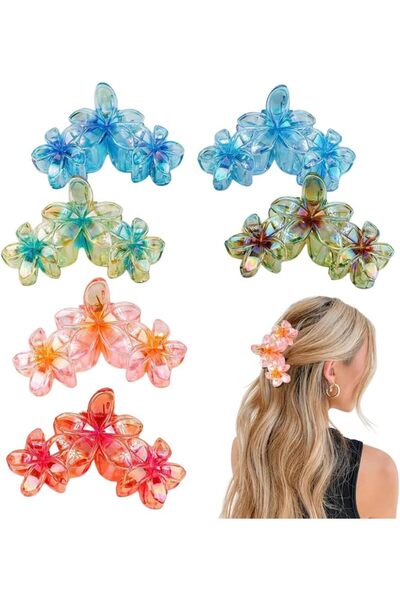 STARSTAR 6-piece women's floral non-slip Hawaiian hair clip set, cute thick a...