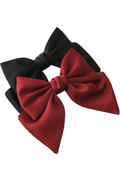 STARSTAR Two-piece set of black women's hair clips, ribbon bow, large hair cl...