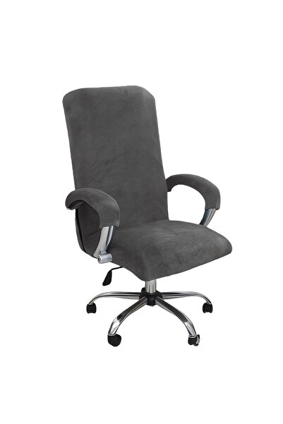 STARSTAR Velvet office chair cover with retractable armrests, gaming chair co...