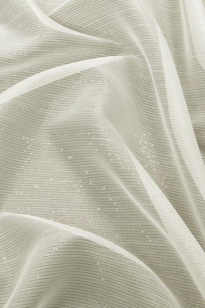 Gauze Fabric Design Glittery Bamboo Cream Dense Pleated (1X3) High Quality Tulle Curtain