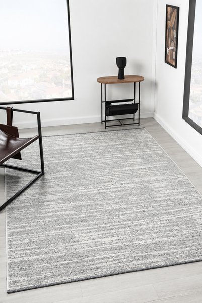 VİTALİHOME Bukle Gri Beyaz Kilim Yıkanabilir Kaymaz Taban Şönil Kilim Salon O...