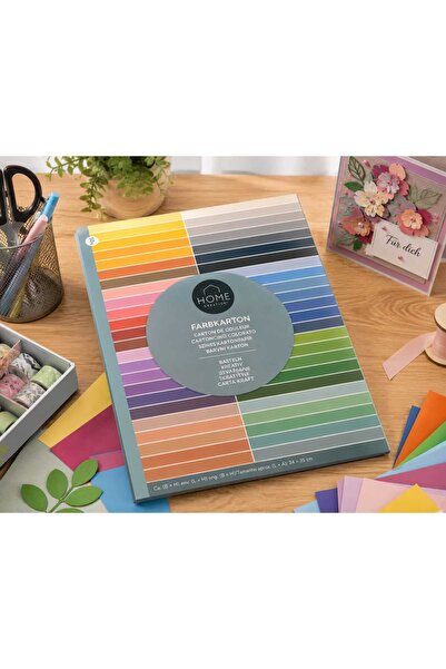 HOME CREATION Set of 50 sheets of A4 colored cardboard
