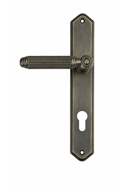 Condi Collection Brass Door Handle – Antique Yellow – Yale Left Single