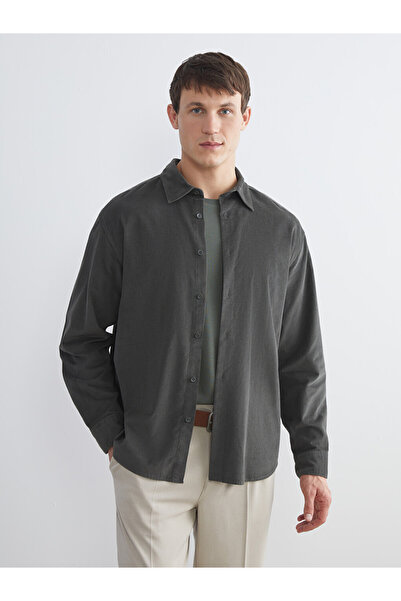 LC Waikiki Relaxed Fit Long Sleeve Velvet Men's Shirt