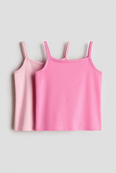 H&M قطعتان من القمصان القطنية ذات الأشرطة