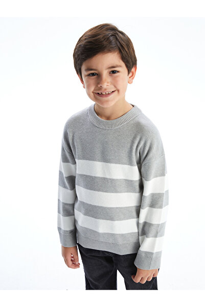 LC Waikiki Crew Neck Striped Boys Knitwear Sweater