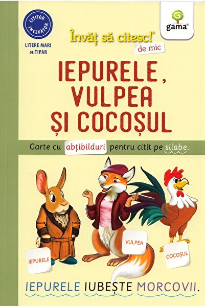 Gama Iepurele, vulpea si cocosul. Invat sa citesc de mic