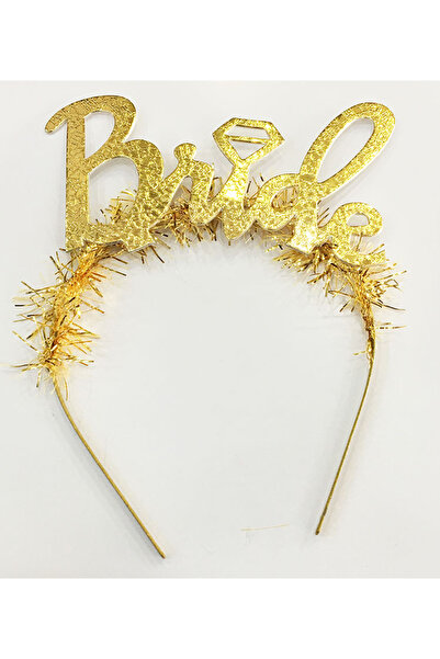 OSKA GLOBAL Gold Color Bachelorette Italic Lettering Bride Crown with Wedding...