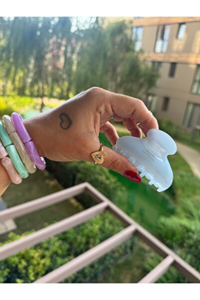 Xui Yeni Sezon Soft Mavi Renk Orta Boy Barrette La France Kemik İtal Toka