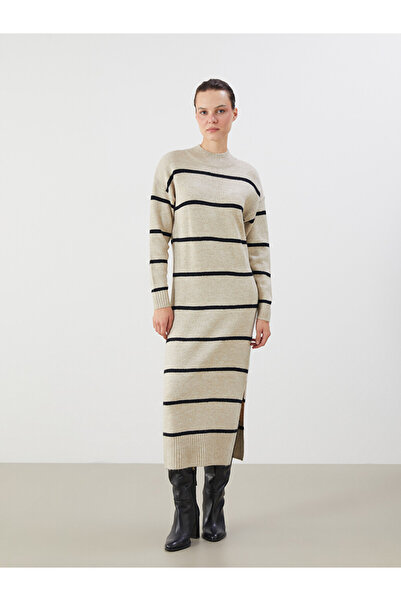 LC Waikiki Funnel Neck Slit Detail Knitwear Dress
