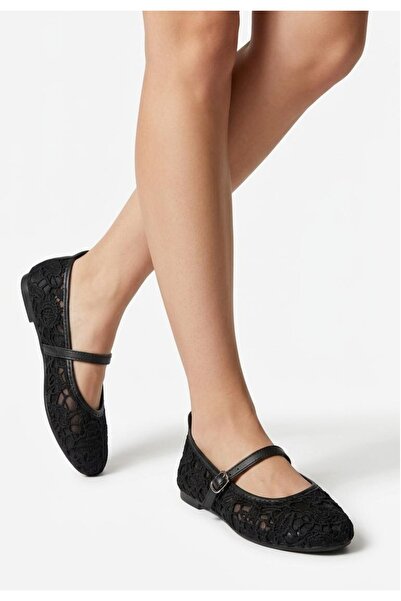 ALFA AKSESUAR 03 Juta Black Tulle Ballerina Shoes