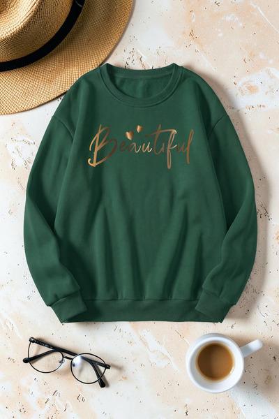 uyguntarz Unisex Printed Crew Neck Sweatshirt