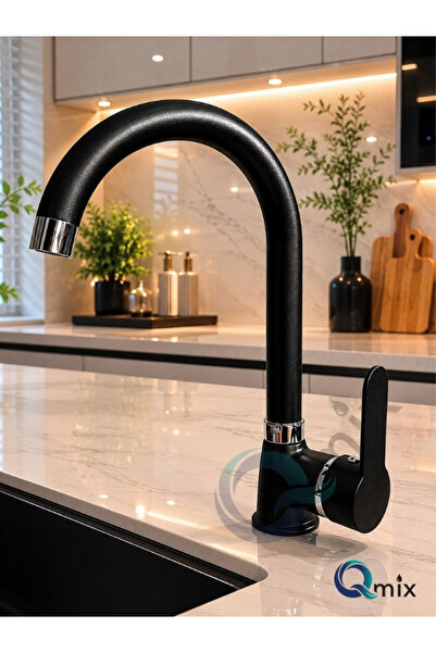 QMİX Kitchen Sink Faucet Black Color Luxury Delta Model Brass Body Faucet Hot...