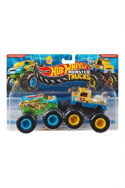 HOT WHEELS Sepexa Mattel Monster Trucks Güçlü Ikili Arabalar Funny Feelıngs-M...