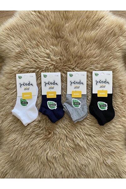 Panda 4'Lü Paket 1-2 Yaş Bebek Bambu Patik Çorap Unisex