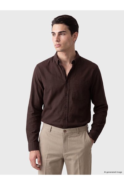 LC Waikiki Nevavm with Difference Lcwaikiki Classic Brown Plain Standard & Re...