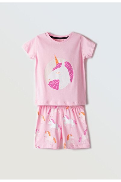 Evita Πυτζάμα με μάσκα ύπνου κορίτσι "Magical unicorn" ροζ