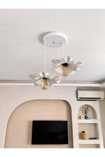 DREAM MODE Nest 2'li Bohem Çiçek Sarkıt Avize | Modern Salon, Yemek Masası, M...
