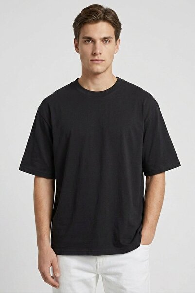 ALCOTT Men Crew Neck Short Sleeve Solid T-Shirt, Black