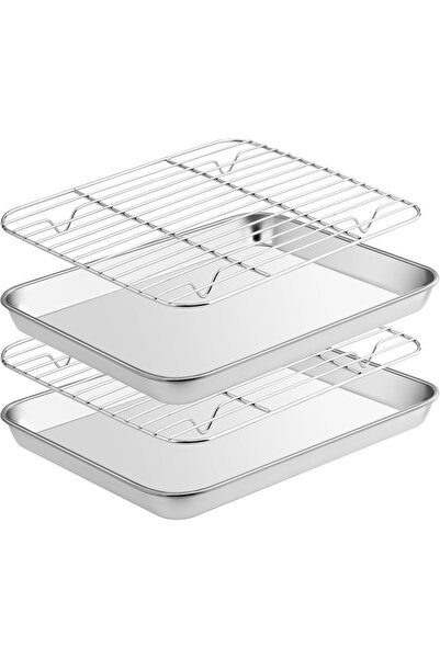 STARSTAR Baking trays [2 baking trays + 2 cooling racks], durable, easy to cl...