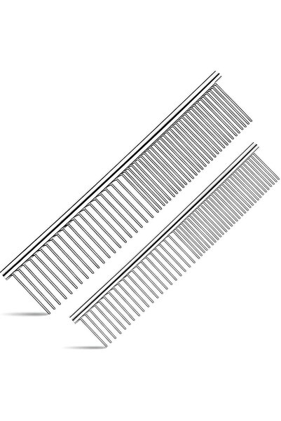 Morvena Picks Set de piepteni pentru câini din două piese, cu vârfuri netede ...