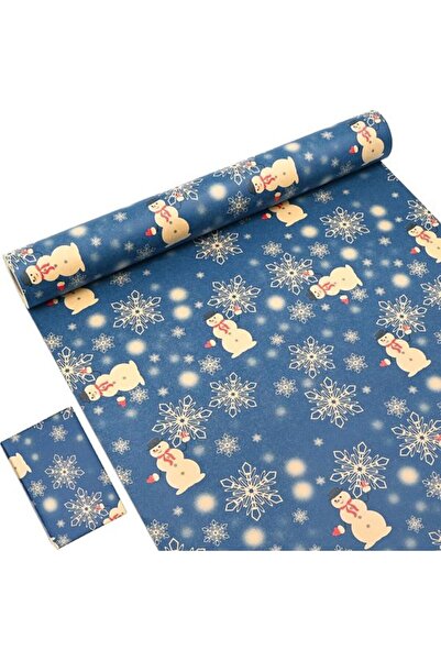 STARSTAR Recyclable Christmas Packaging Paper Roll, 15 m x 43 cm, Dark Blue, ...