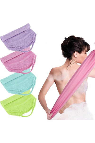 STARSTAR 4-Piece Exfoliating Back Scrubber Set-Japanese Nylon Bath Towel Stra...
