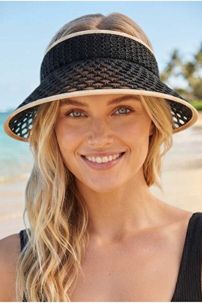 Mood Agenda Women's Straw Visor Hat with Adjustable Back Strap, Knitted Model...