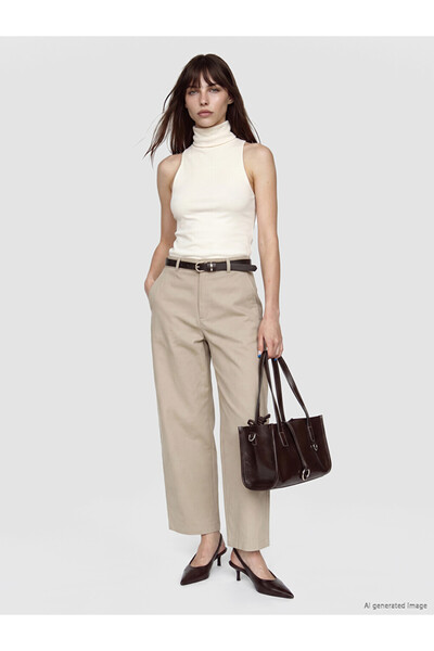 LC Waikiki Belted Wide Leg Women's Trousers