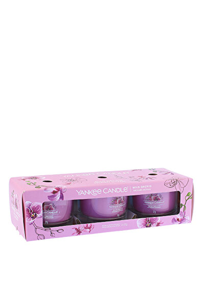 Yankee Candle Άγρια Ορχιδέα κερί ντοβέτ σε γυάλινο βάζο, 3 x 37 γρ.