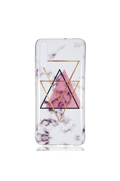 OEM Θήκη σιλικόνης TPU για Samsung Galaxy A70 - Ροζ και Χρυσά Τρίγωνα σε Ανοι...