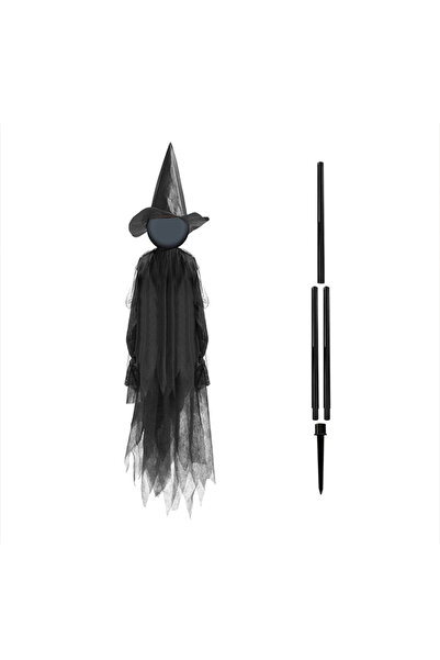 GGEROU Halloween Faceless Witch Yard Stake Decor, Black Mesh Ghost Witch with...