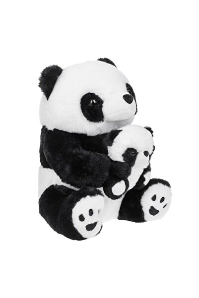 OEM Jucarie de plus, Panda cu pui, alb si negru, 38 cm
