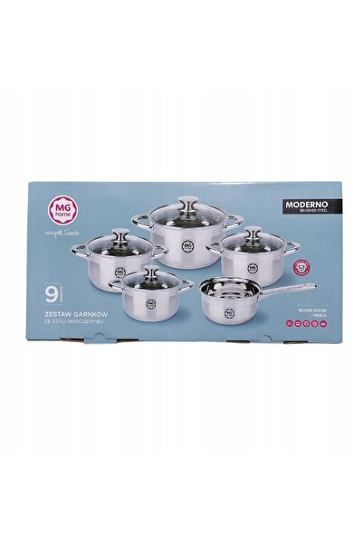 MG HOME Set modern de 9 oale din oțel inoxidabil periat EL MAGDA GESSLER
