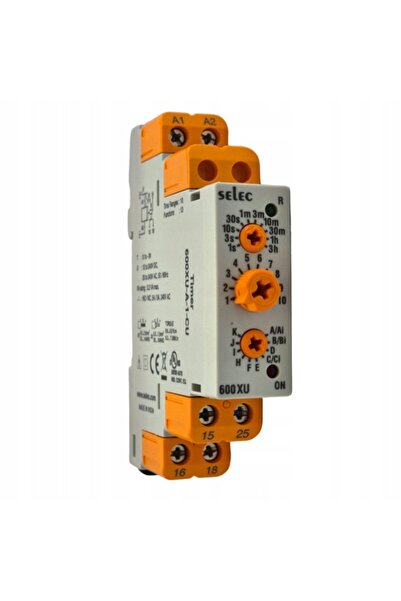 NO BRAND 600XU-A-1-CU Releu de timp (20-230V AC, 12-240V DC, 13 funcții)
