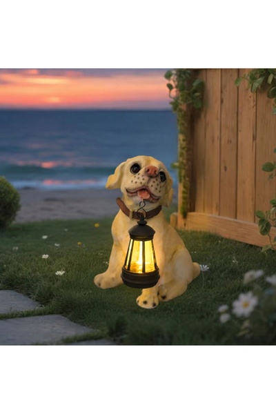 NO BRAND Lampă solară decorativă de grădină, în formă de câine, cu LED.