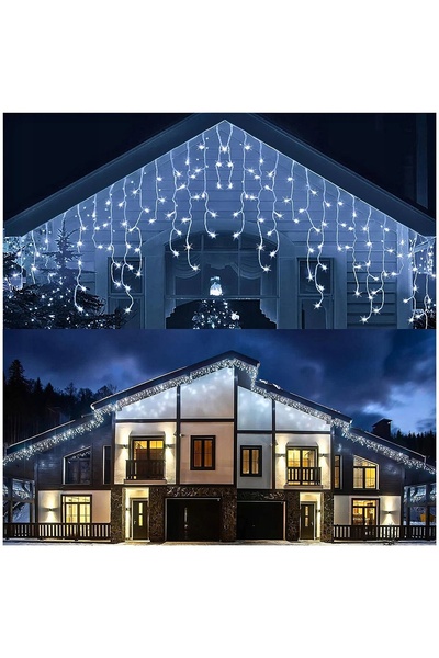 ZOLTA Lumini de Crăciun, ghirlandă luminoasă de exterior, 300 LED-uri, alb re...